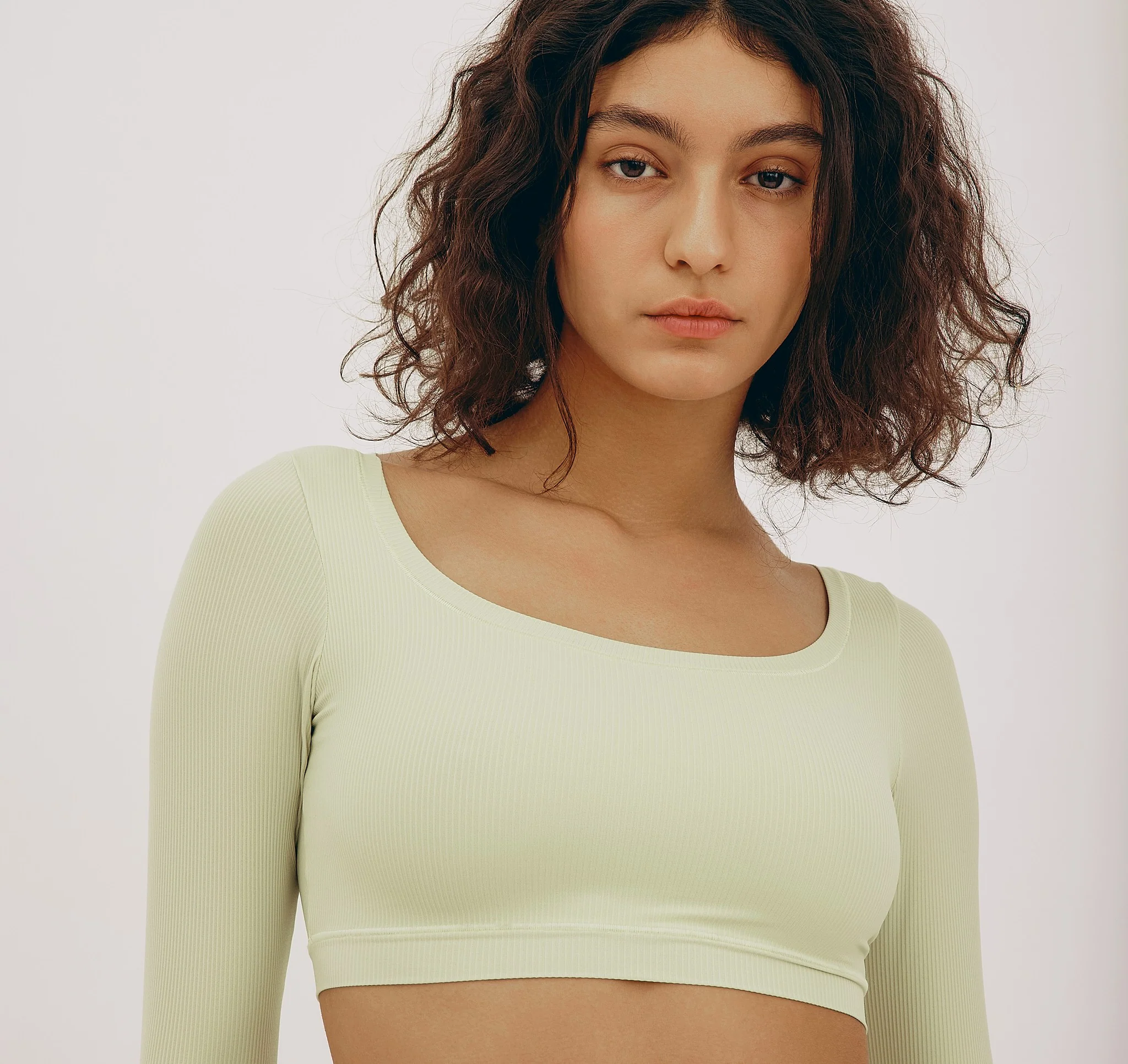 Algae Life Naked Rib Crop Scoop Neck Long Sleeve Top - Image 5