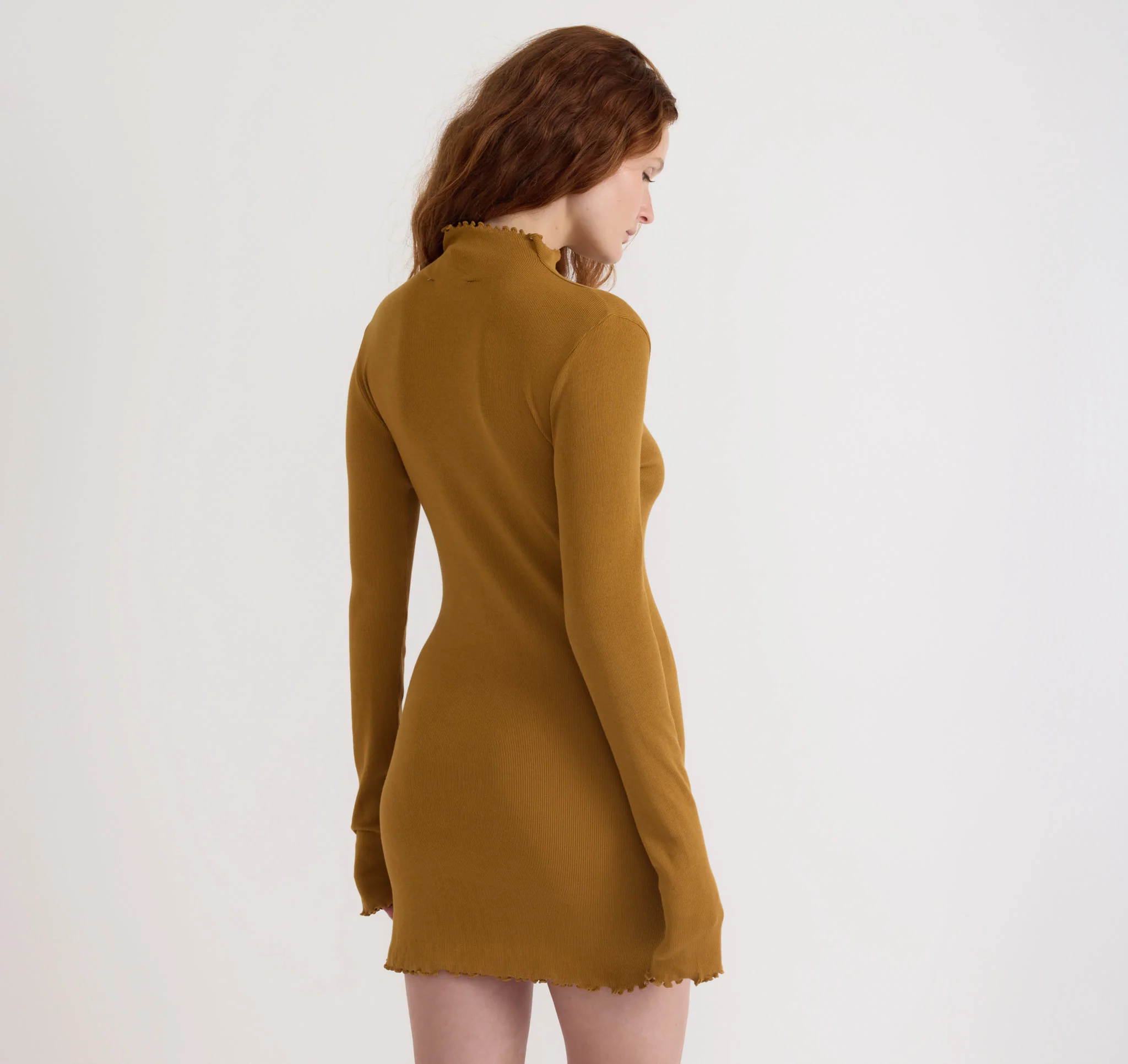 Core Rib Mock Neck Long Sleeve Dress - Image 2