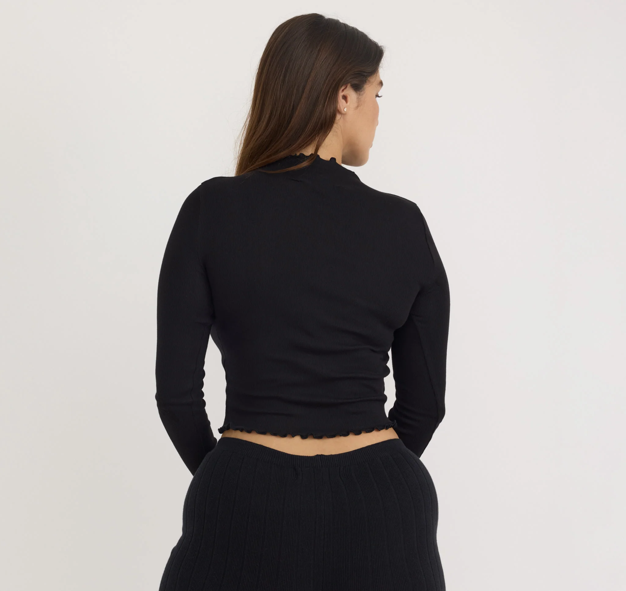 Core Rib Mock Neck Long Sleeve Tee - Image 3