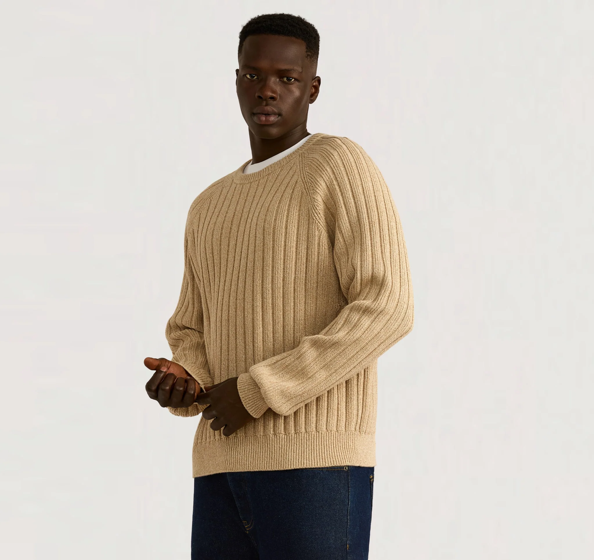 Soft Knit Rib Raglan Sweater - Image 2