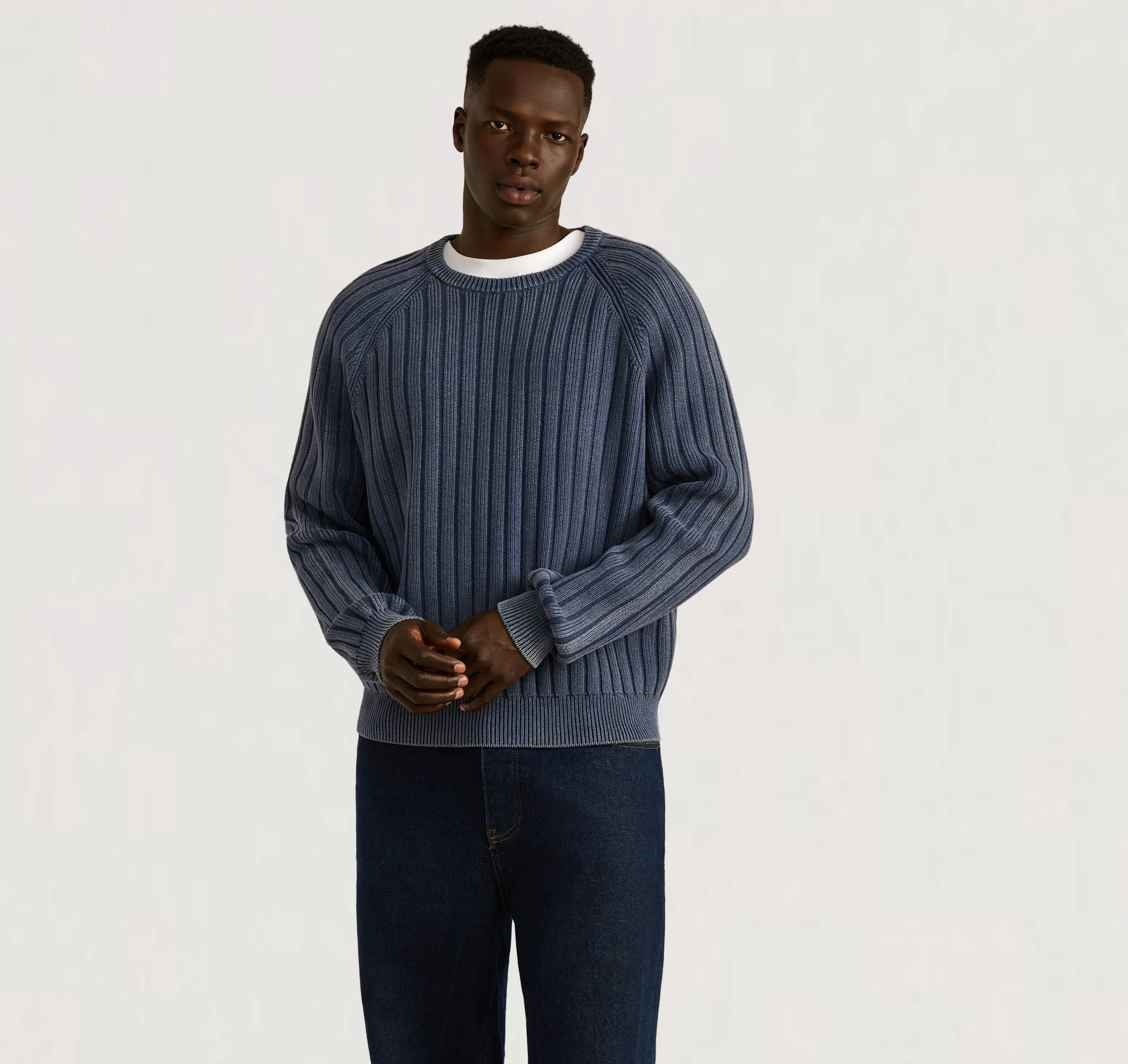Soft Knit Rib Raglan Sweater