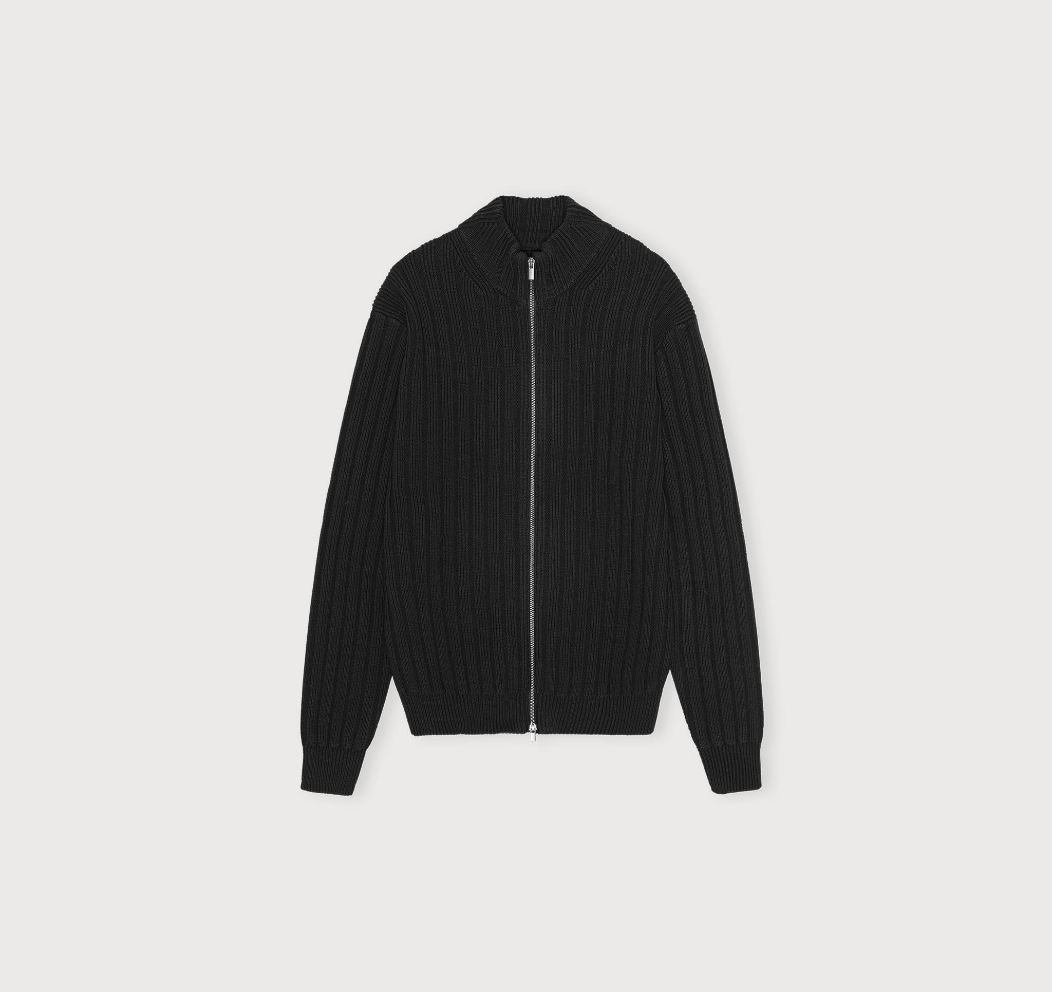 Soft Knit Rib Zip Track Jacket - Image 2