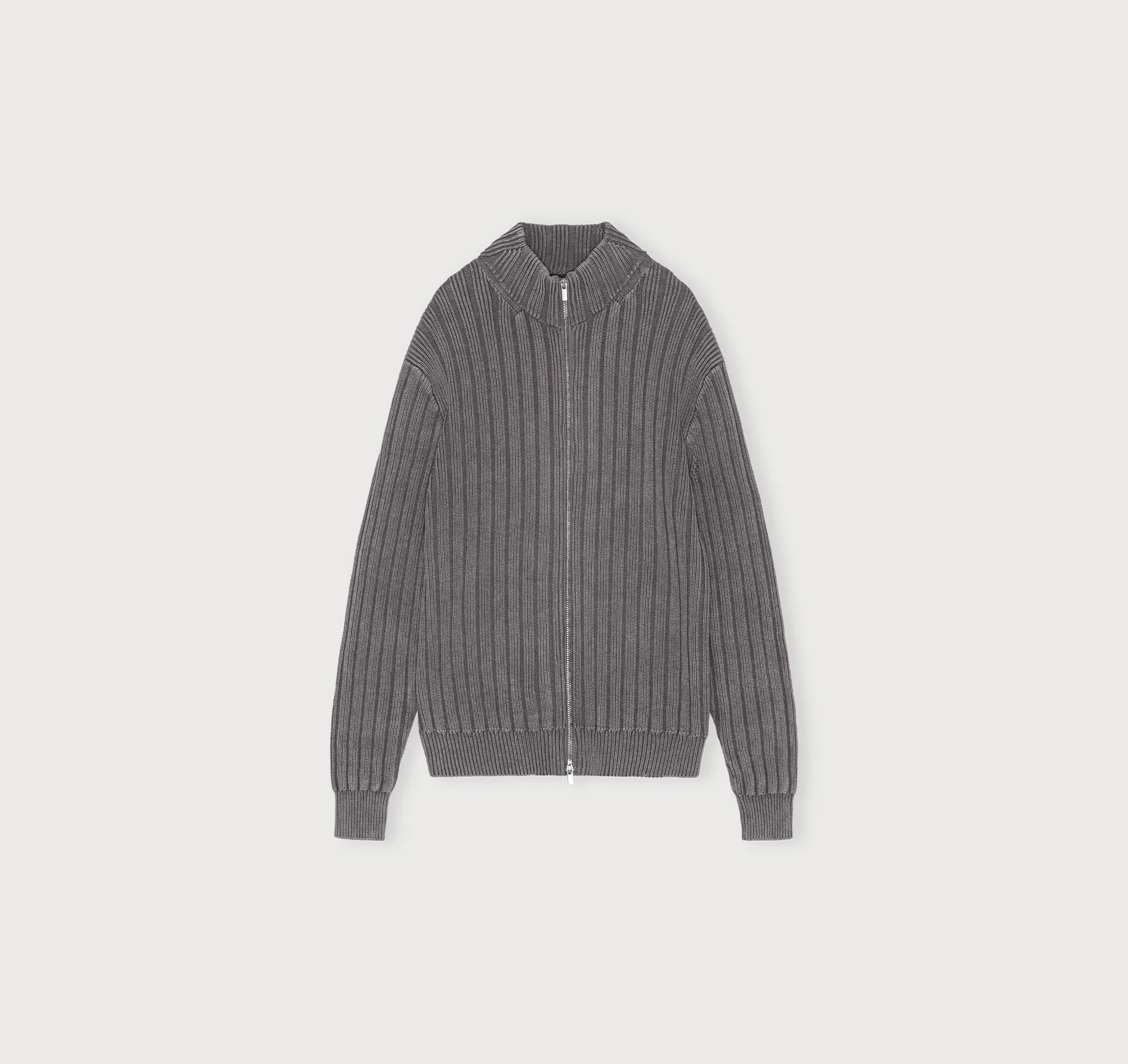 Soft Knit Rib Zip Track Jacket