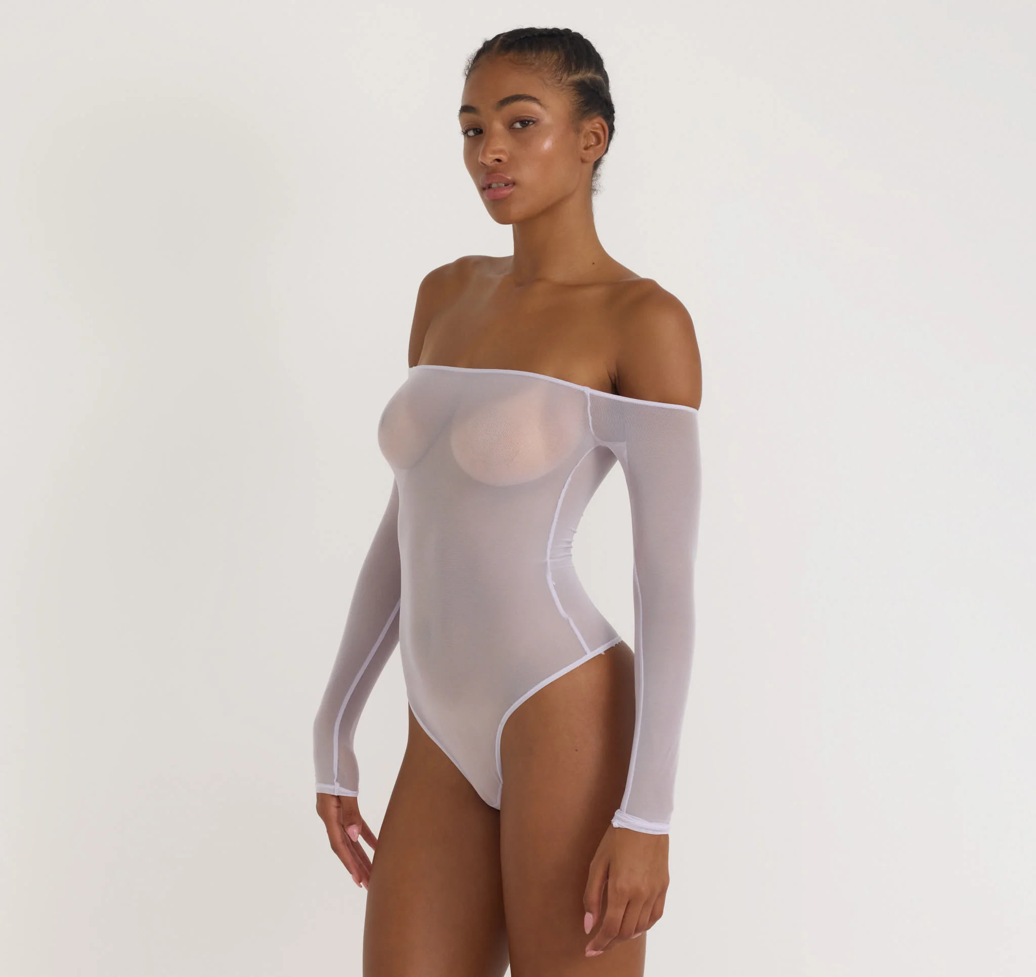 Mesh Off-Shoulder Bodysuit - Image 2