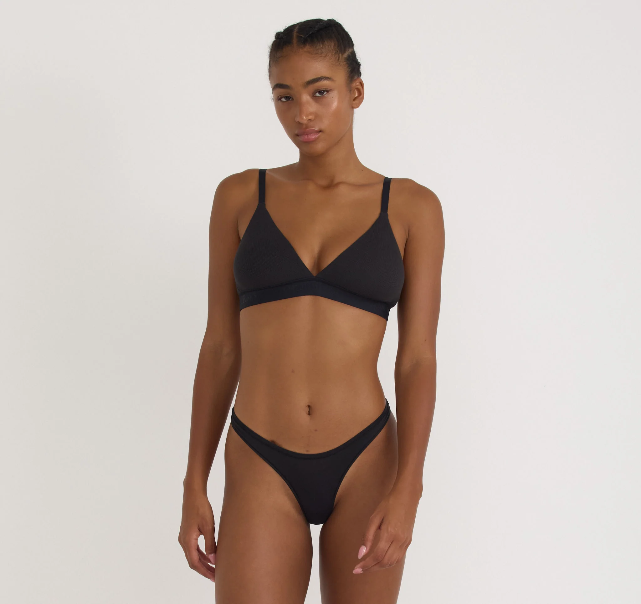 Core Rib Triangle Bralette 2-Pack - Image 2