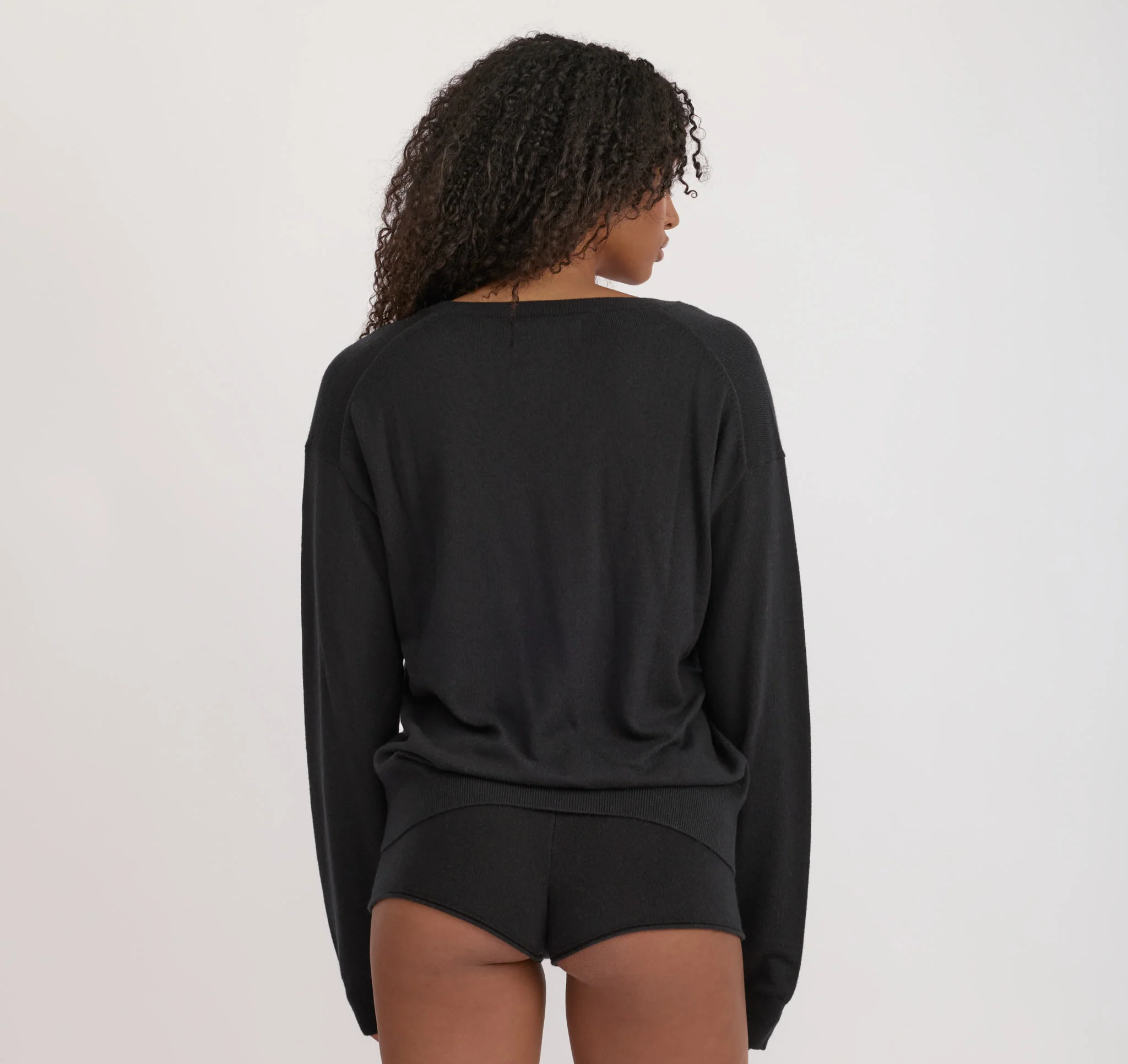 Fine Knit V-Neck Sweater - Image 3