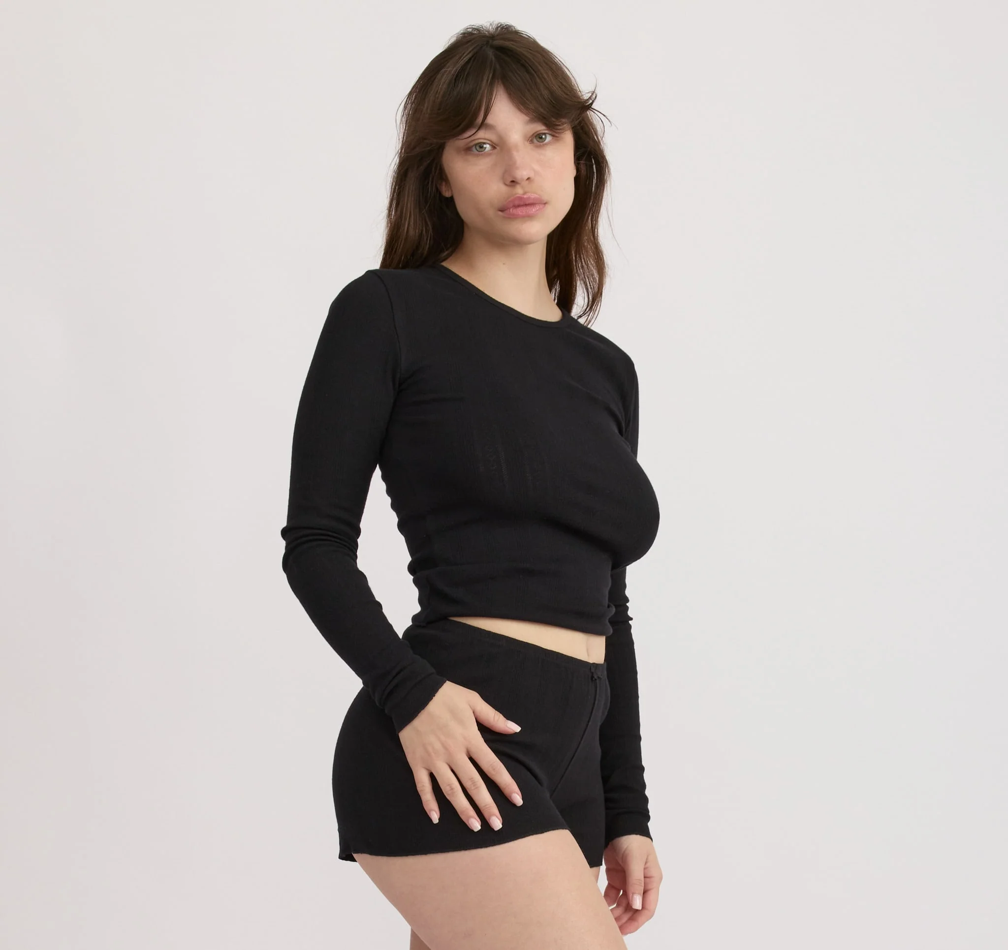 Pointelle Long Sleeve Tee - Image 3