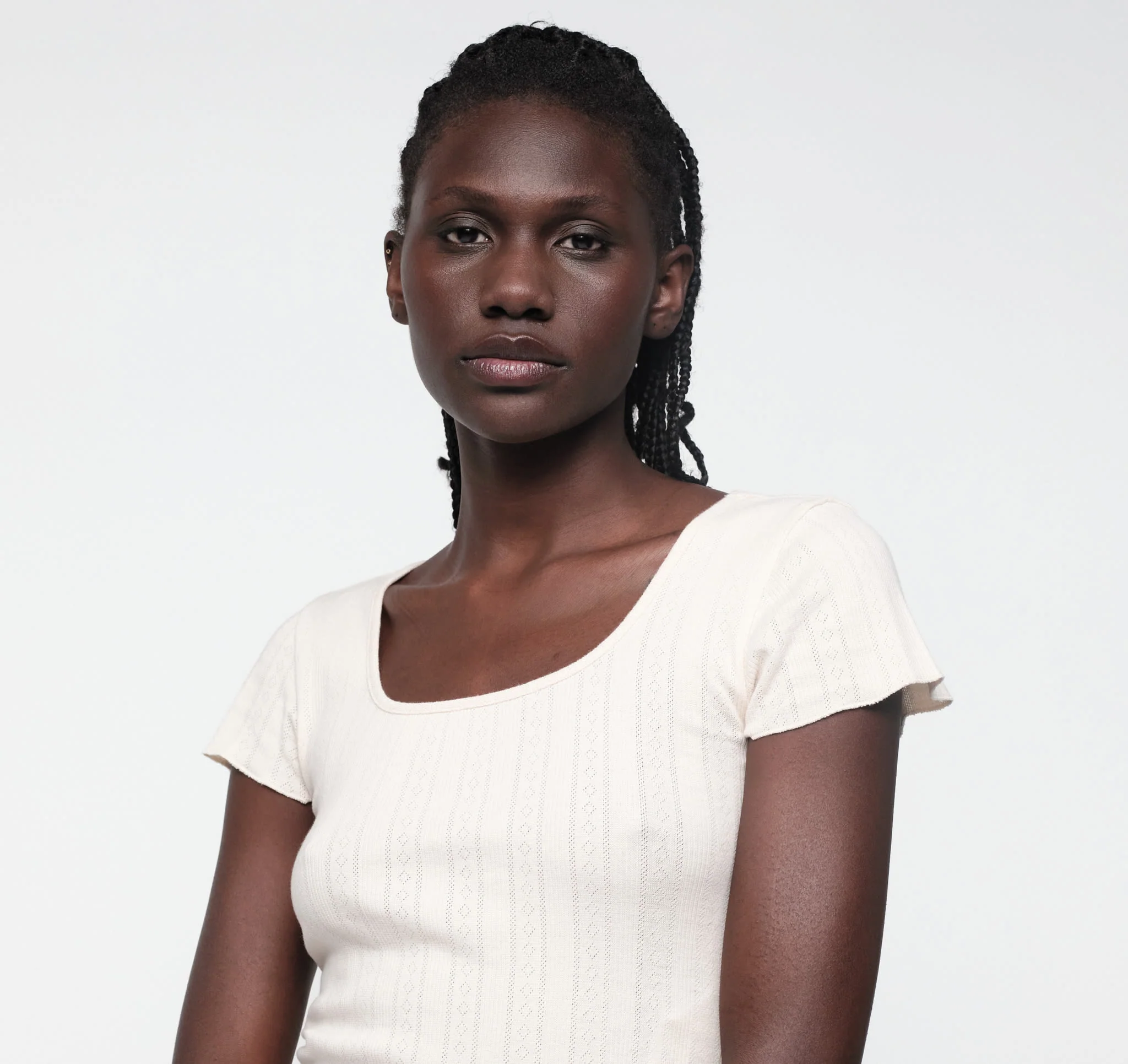 Pointelle Square Neck Tee - Image 2