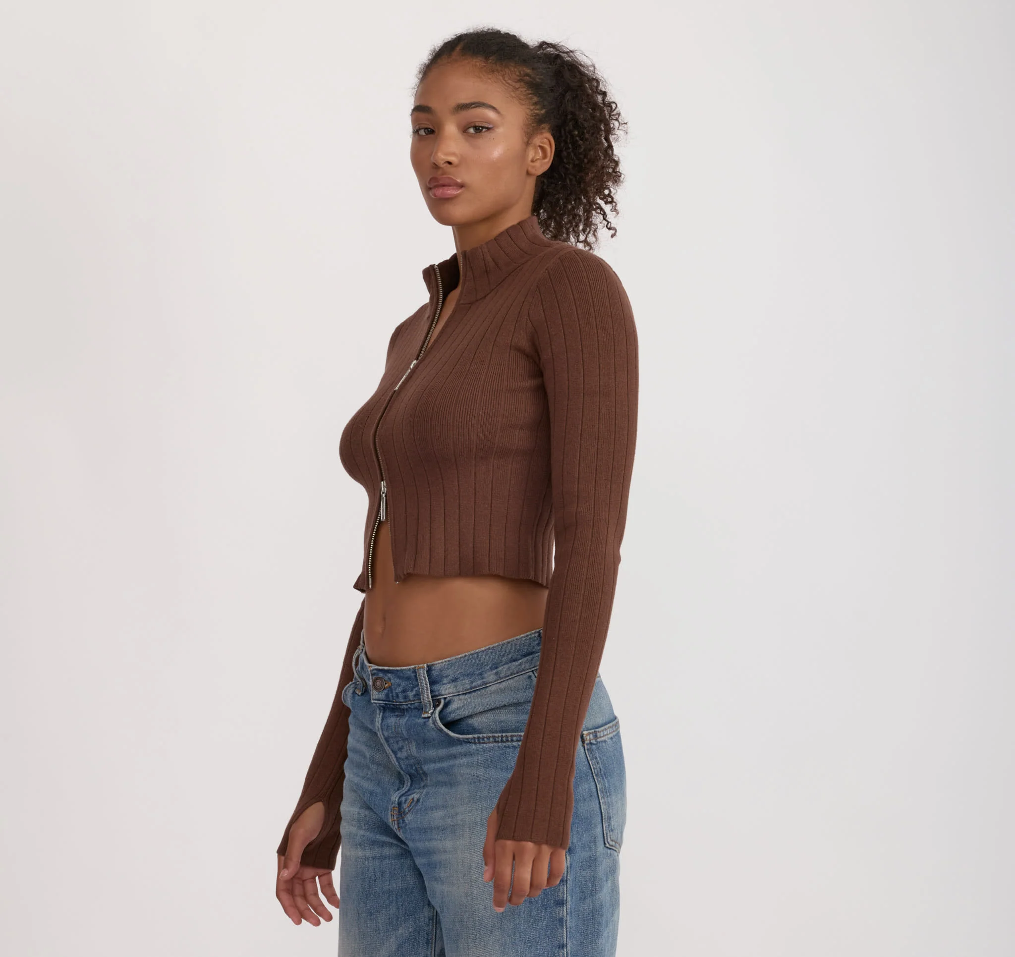 Soft Knit Rib Track Jacket - Image 2