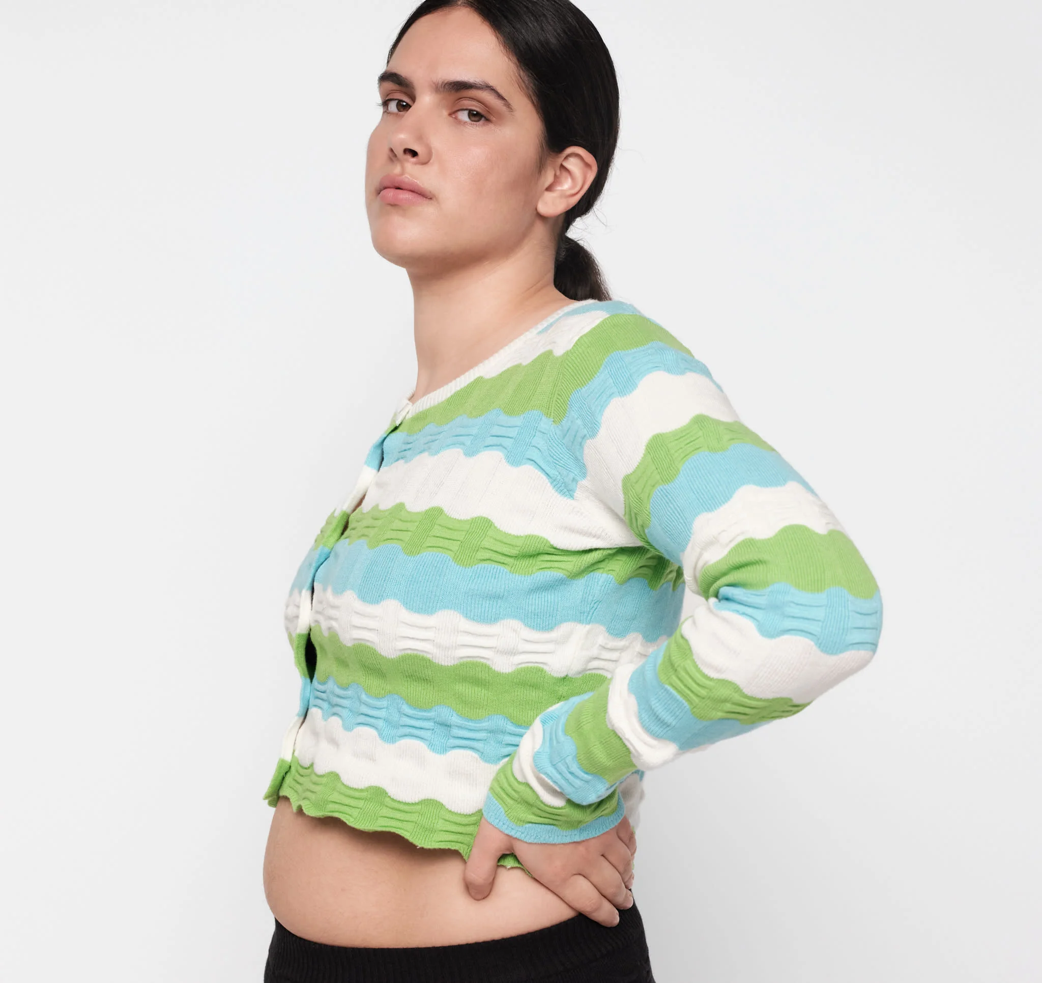 Soft Knit Textured Cardigan - Image 3