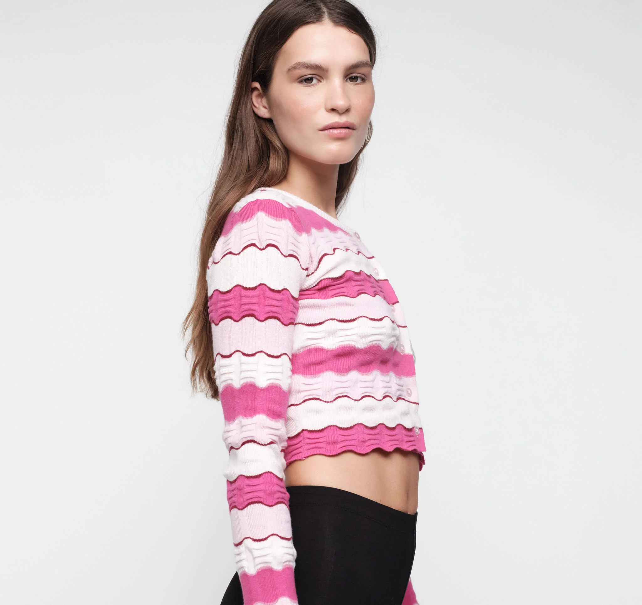 Soft Knit Textured Cardigan - Image 3